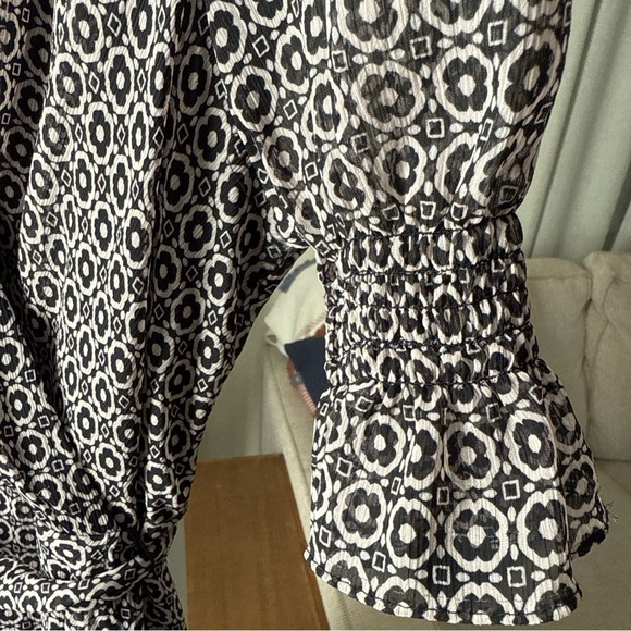 Tommy Hilfiger Womens Printed Faux Wrap Sheer Midi Dress Size 10P - Picture 8 of 15